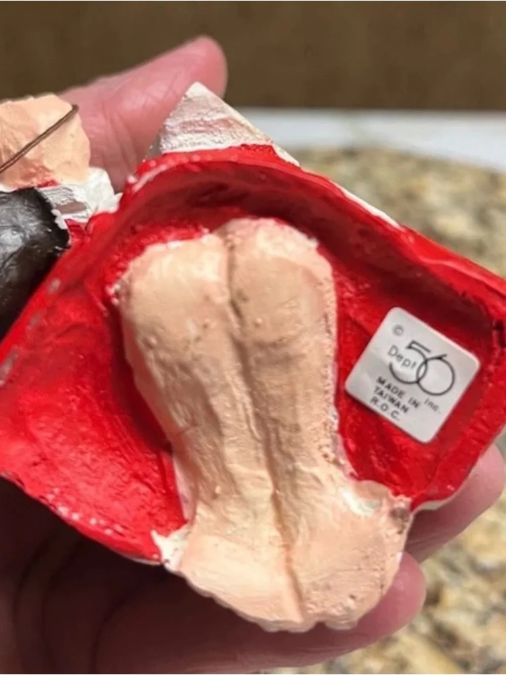 Department 56 ~ Small Carved Wooden Santa Claus Holding Boots
